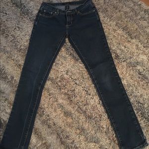 Dark wash skinny jeans